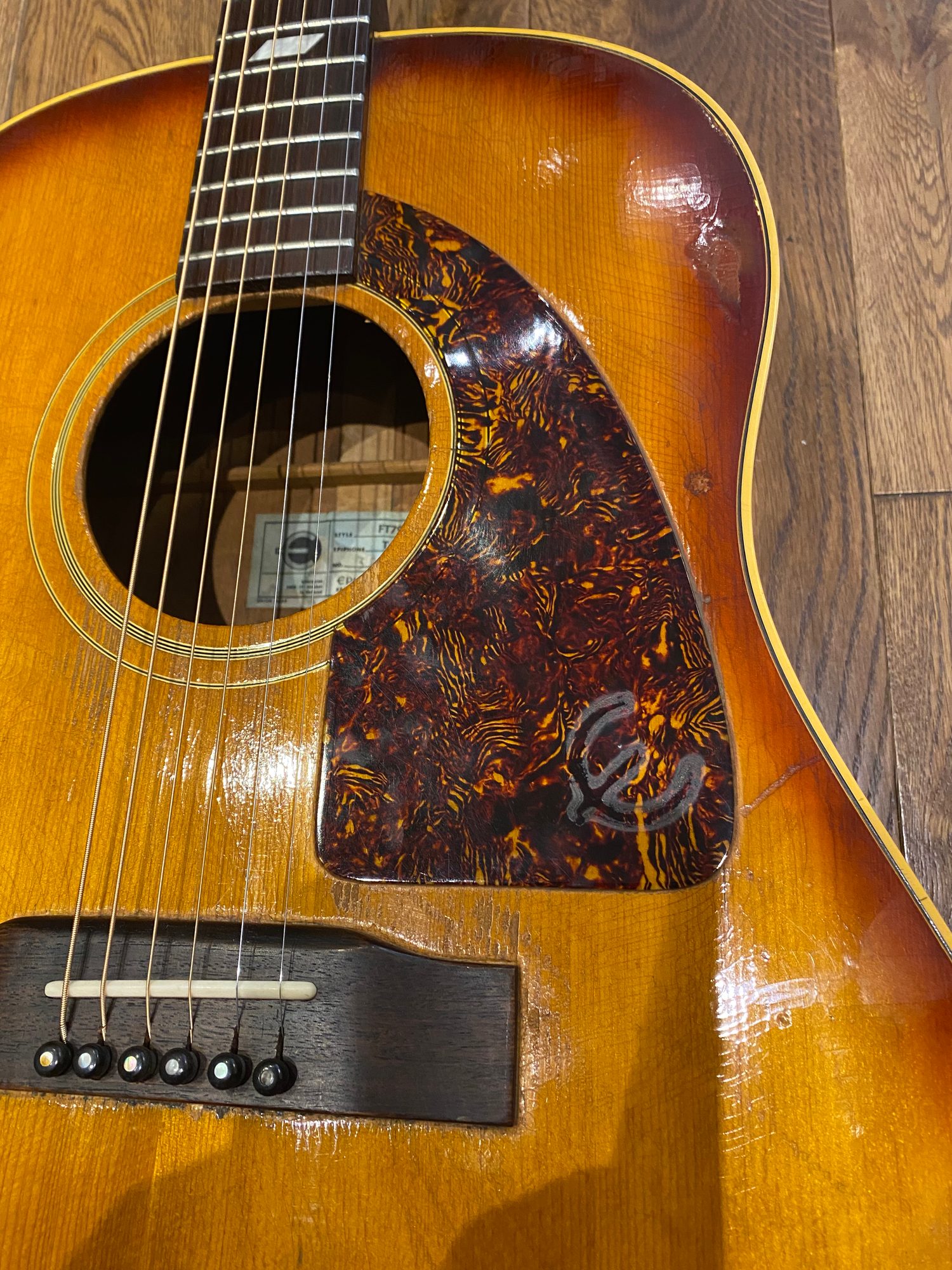 EPIPHONE Texan FT-79 Sunburst de 1966 - photo 5