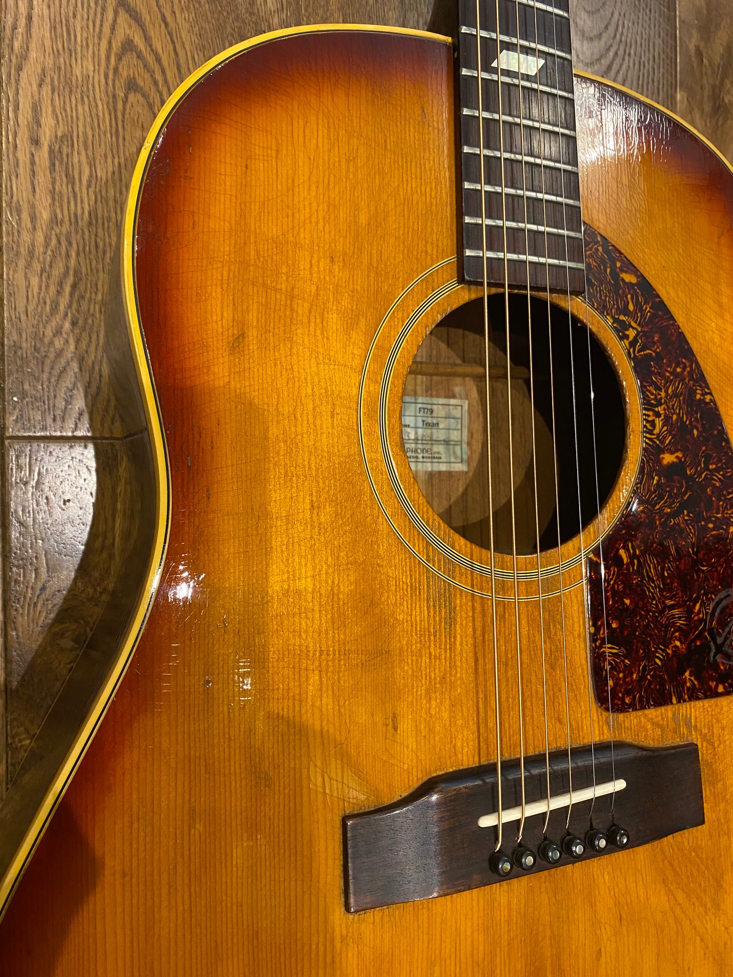 EPIPHONE Texan FT-79 Sunburst de 1966 - photo 6